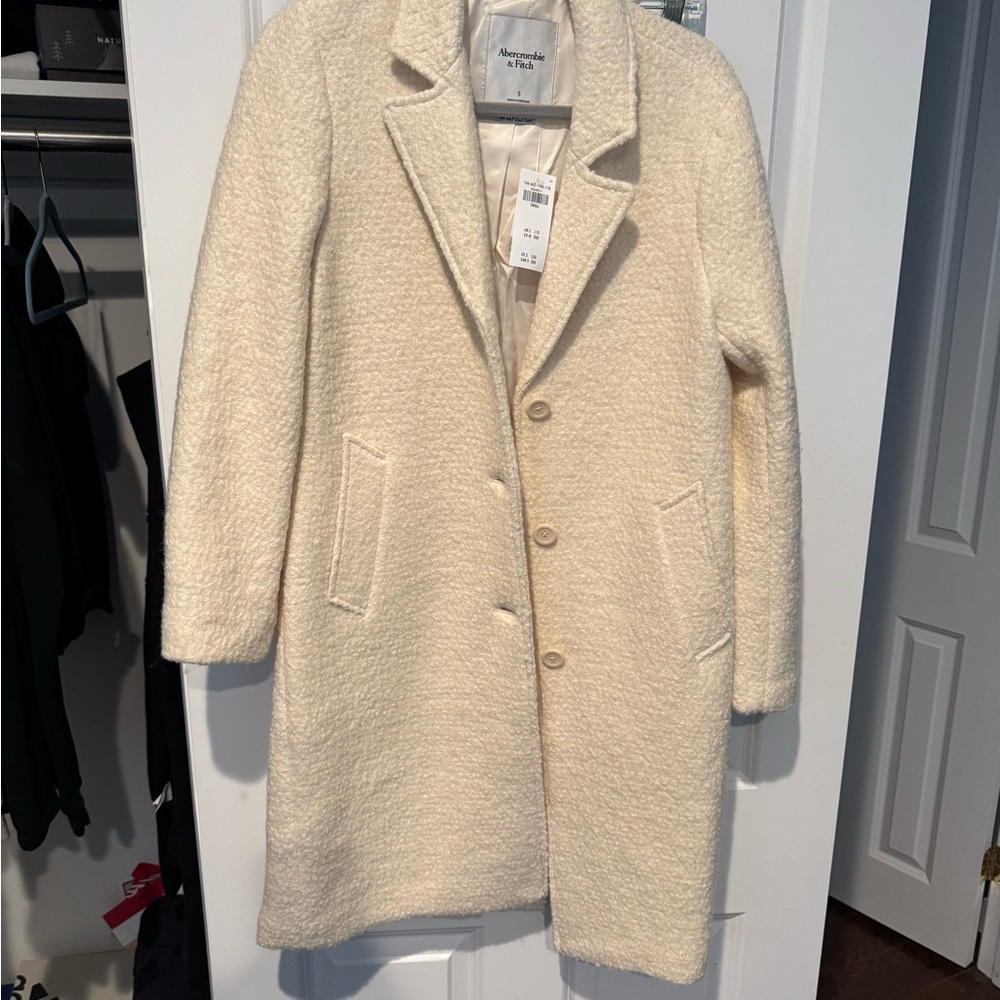 Abercrombie Cream Textured Women's Coat